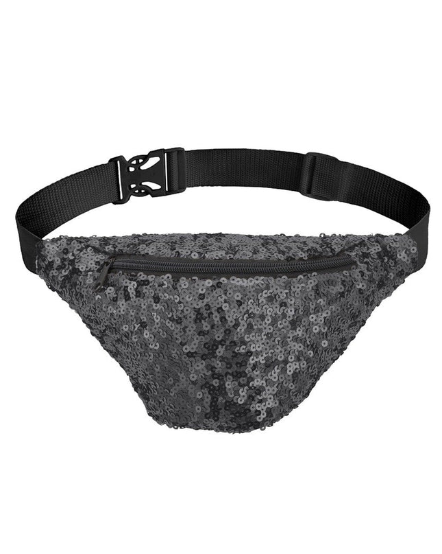 Black Sequin Fanny Pack