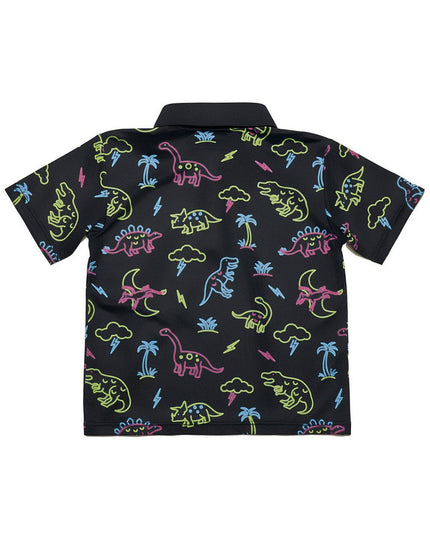 Toddler Boy's Neon Dinosaur Golf Polo