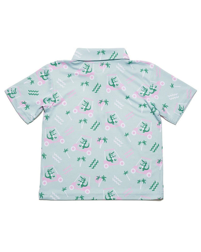 Toddler Girl's Golf Cart Gator Golf Polo