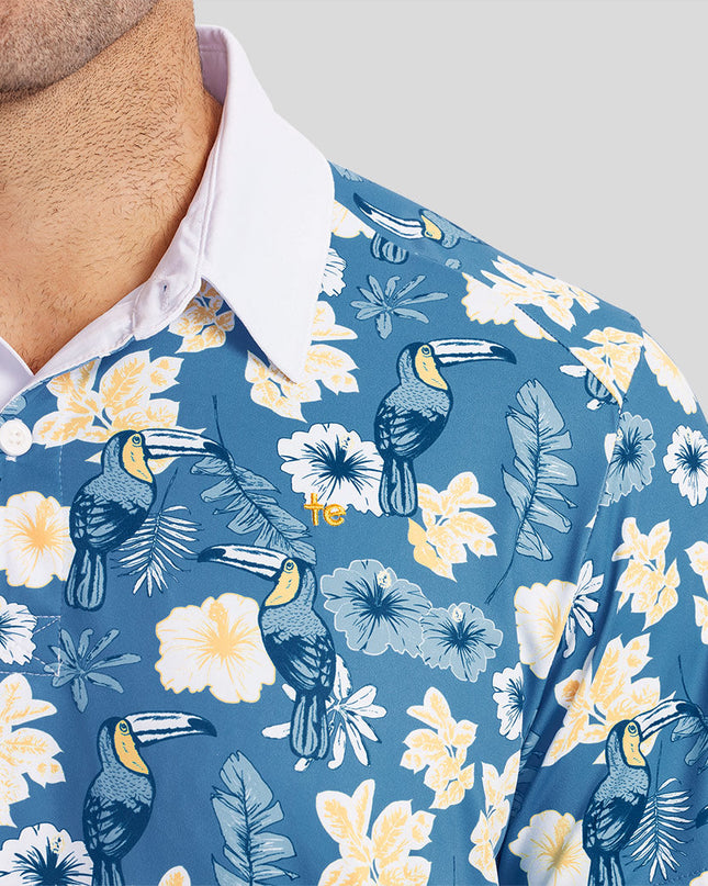 Men's Blue Botanics Disc Golf Polo