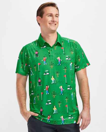 Men's 8-Bit Birdie Golf Polo