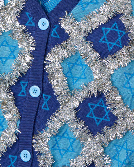 Women's Hanukkah Tinsel Cardigan Sweater