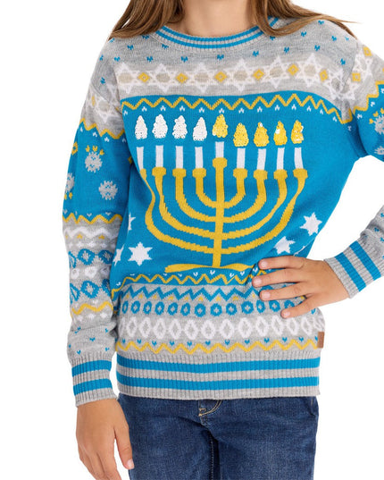 Girl's Reversible Sequin Hanukkah Sweater