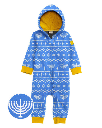 Baby Boy's Blue Hanukkah Jumpsuit