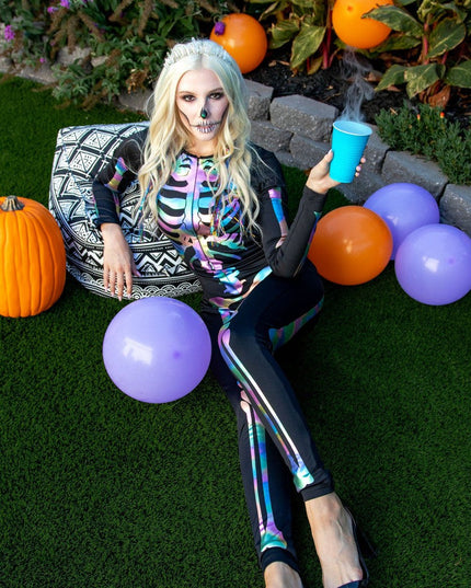 Iridescent Skeleton Bodysuit Costume