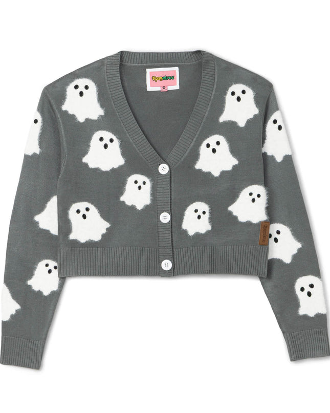 Women's Ghostly Glam Halloween Cardigan Sweater