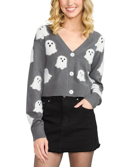 Women's Ghostly Glam Halloween Cardigan Sweater
