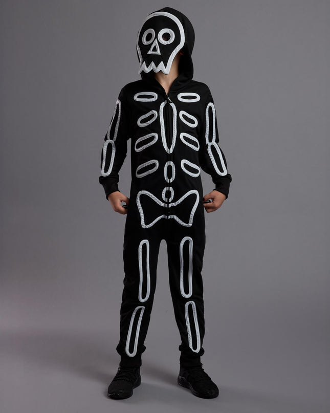 Boy's Neon LED Light Up Skeleton Costume