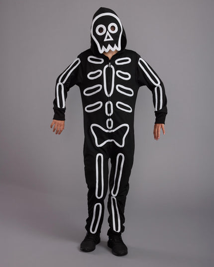 Girl's Neon LED Light Up Skeleton Costume
