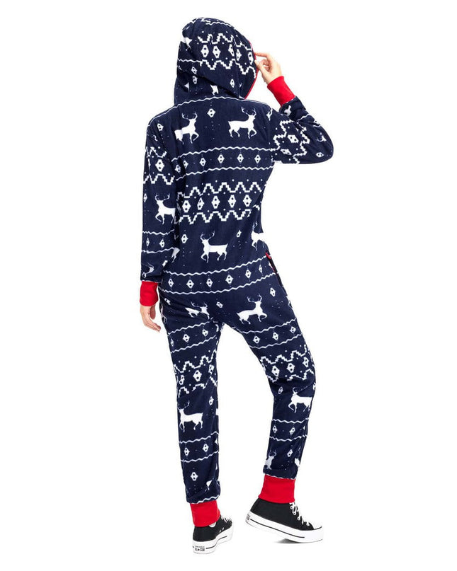 Women's Blue Reindeer Jumpsuit