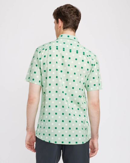Men's Mint Clover Button Down Shirt