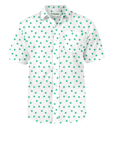 Men's White Crushin' Clovers Button Down Shirt