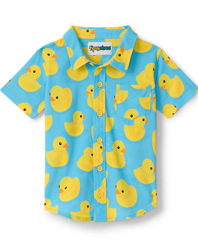 Toddler Boy's Rubber Ducky Hawaiian Shirt