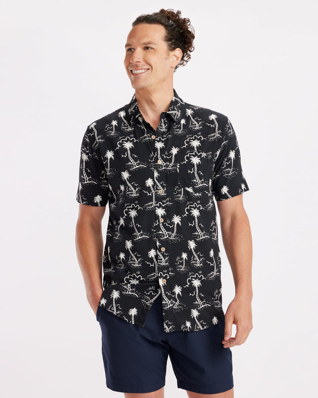 Men's Monochrome Moonlight Hawaiian Shirt