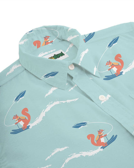 Men's Squirrel On Water Skis Hawaiian Shirt