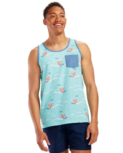 Men's Squirrel on Water Skis Tank Top