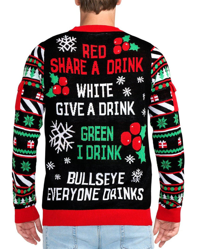Men's Drinking Game Ugly Christmas Sweater