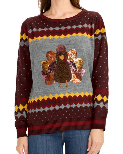 Women's Sequin Turkey Sweater