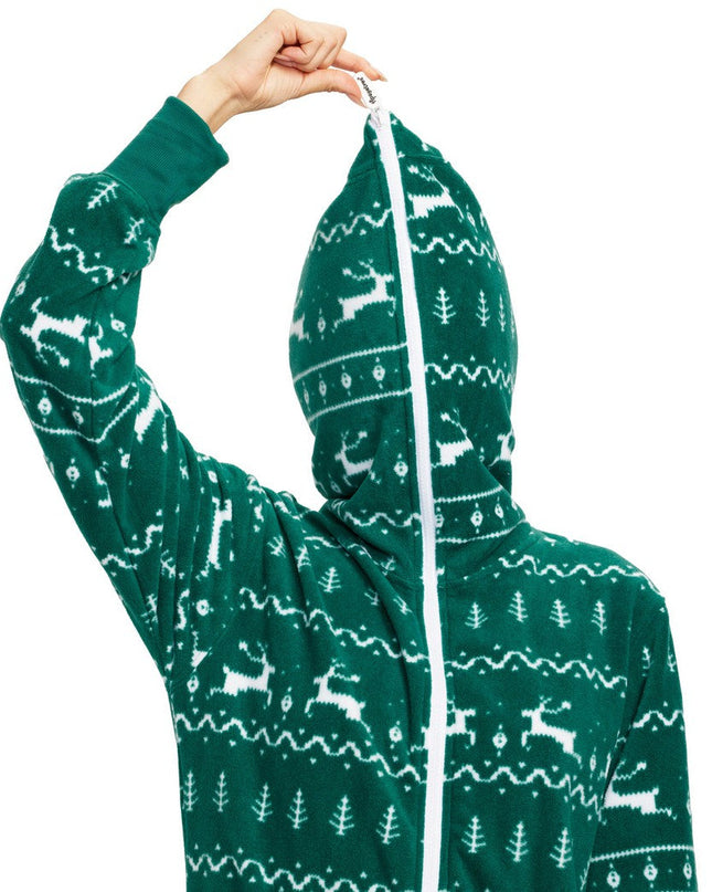 Women's Green Fair Isle Jumpsuit