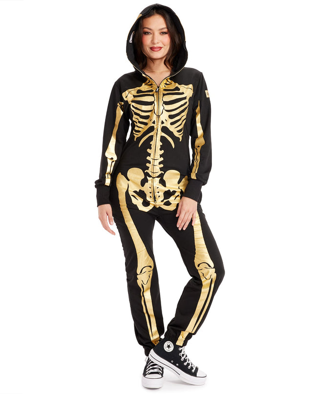 Women's Gold Skeleton Costume