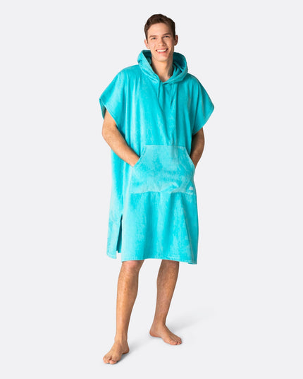 Korallenblauer Handtuchponcho