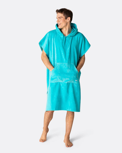 Korallenblauer Handtuchponcho
