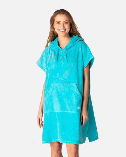 Korallenblauer Handtuchponcho