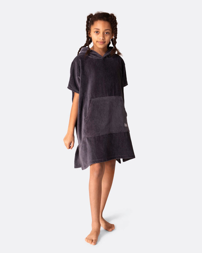 Charcoal Grey Towel Poncho for Kids