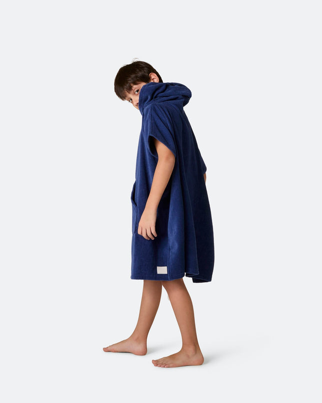 Kids' Navy Towel Poncho