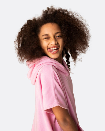 Kids Bubblegum Pink Towel Poncho