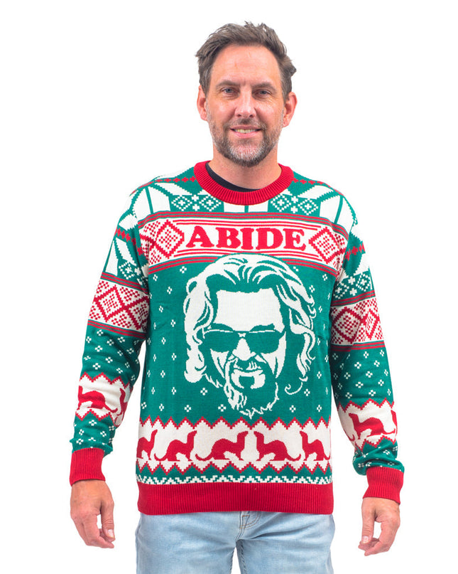 Der Big Lebowski Dude Abide Bowling Ugly Christmas Sweater