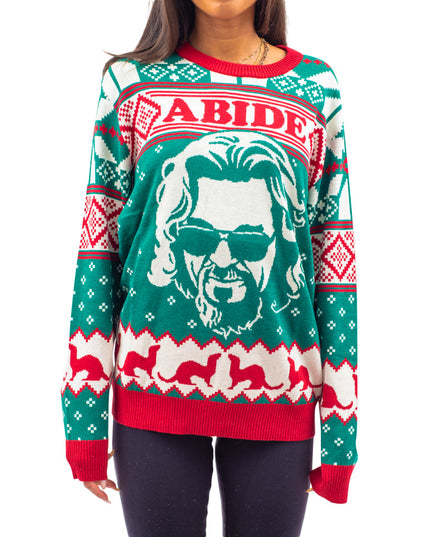 Der Big Lebowski Dude Abide Bowling Ugly Christmas Sweater