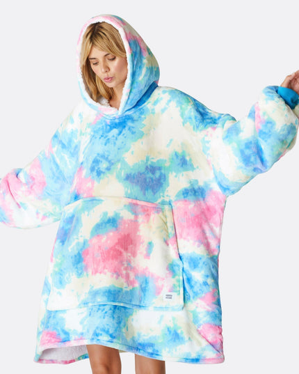 Tie Dye Blue HappyHoodie - Stylish Loungewear