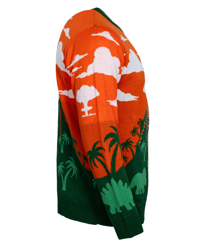 3D T-Rex Leuchtvulkan-Pullover