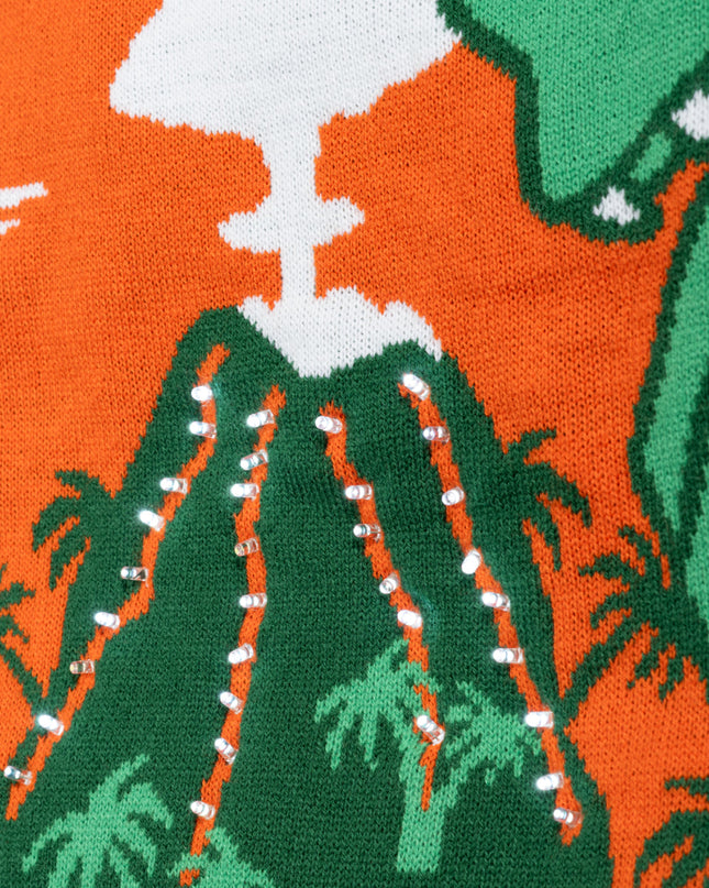 3D T-Rex Leuchtvulkan-Pullover