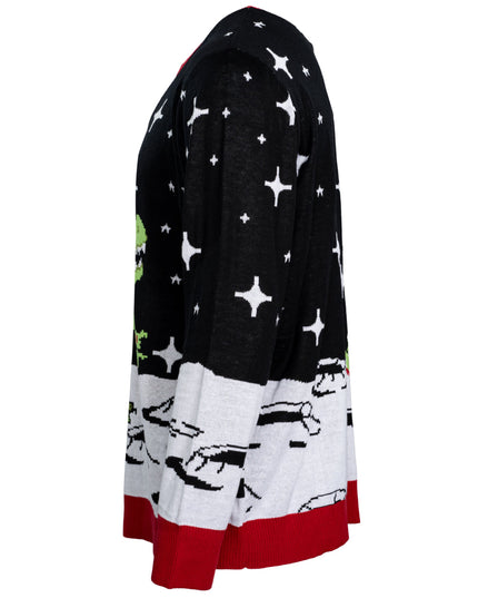 Weihnachtspullover mit Weihnachtsmann auf T-Rex