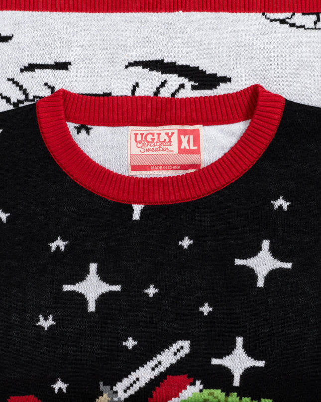 Weihnachtspullover mit Weihnachtsmann auf T-Rex