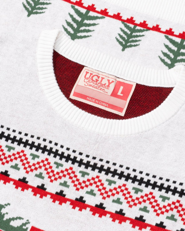 Unisex-Weihnachtspullover mit Arnold-Truck- und Baummotiv