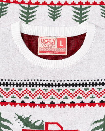 Unisex-Weihnachtspullover mit Arnold-Truck- und Baummotiv