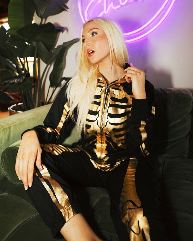 Women's Gold Skeleton Costume