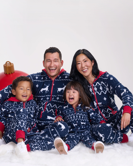 Matching Blue Reindeer Family Jumpsuits