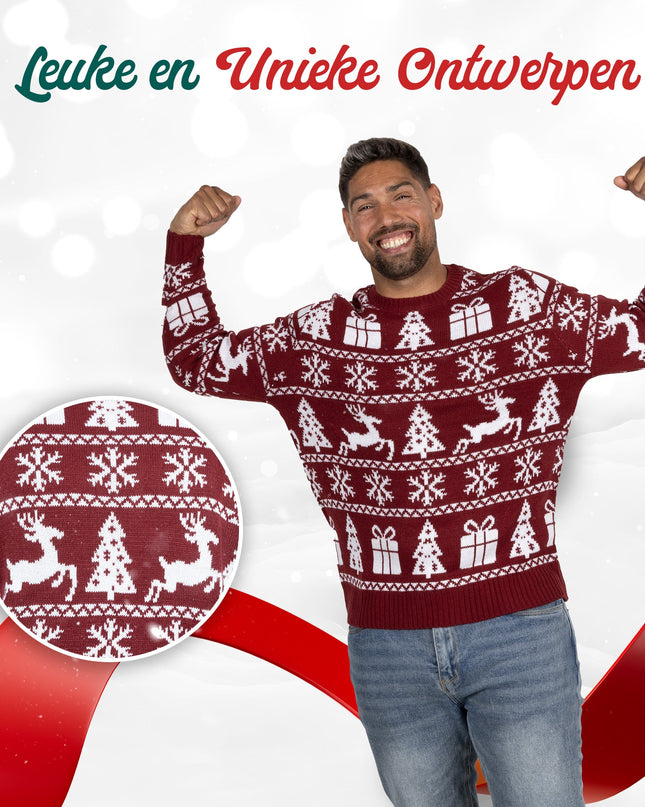 Marius Weihnachtspullover für Damen in kuscheligem Bordeauxrot