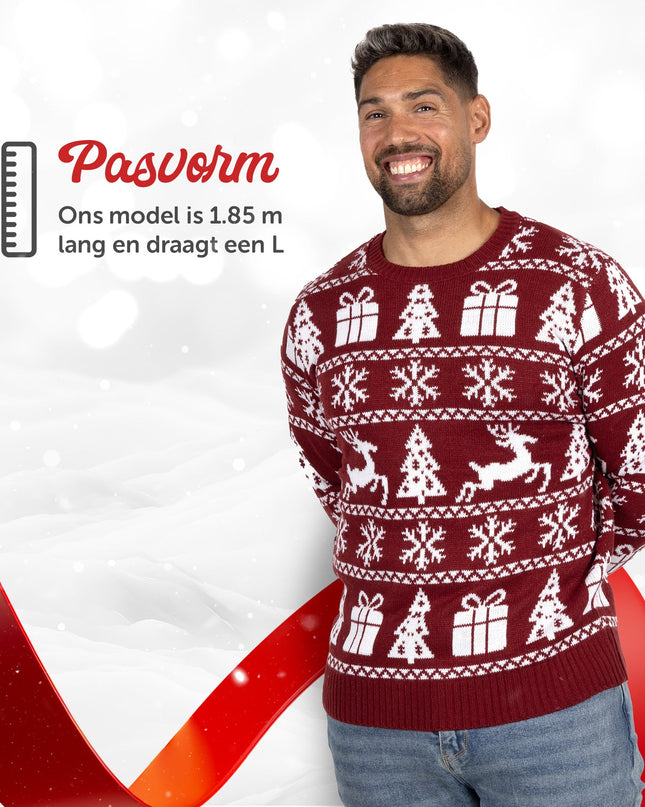 Marius Weihnachtspullover für Damen in kuscheligem Bordeauxrot