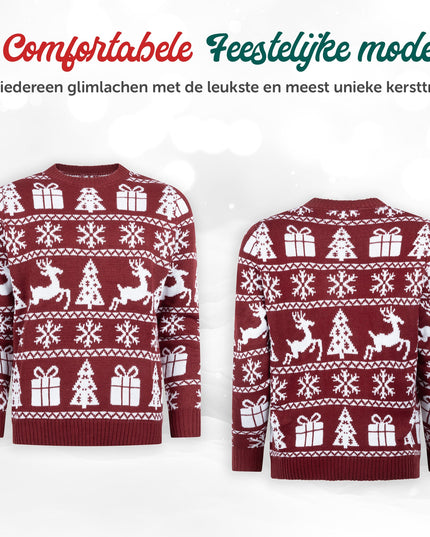 Marius Weihnachtspullover für Damen in kuscheligem Bordeauxrot