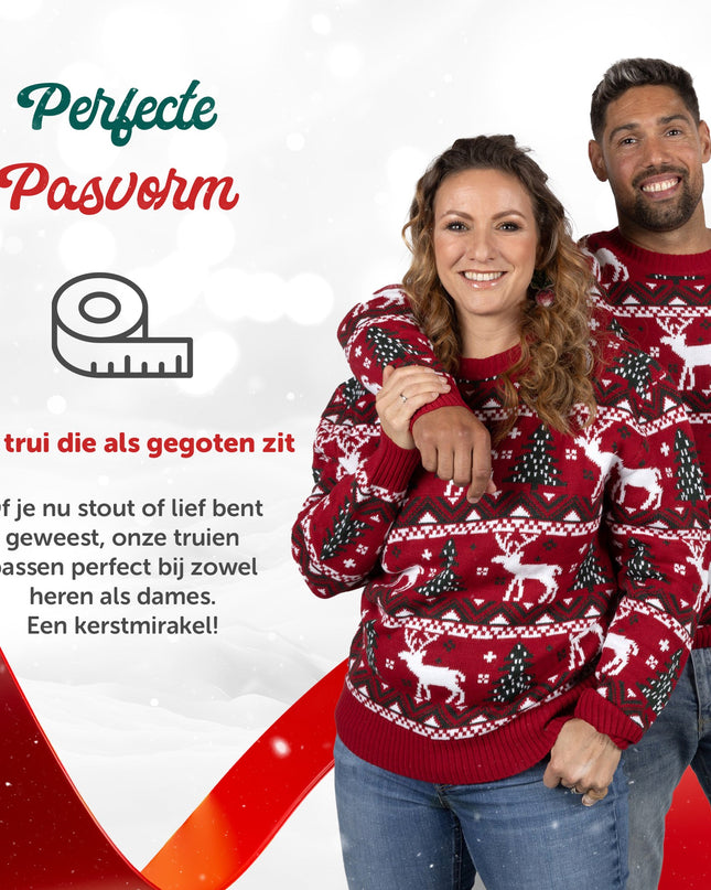 Weihnachtspullover Marius für Damen in festlichem Rot