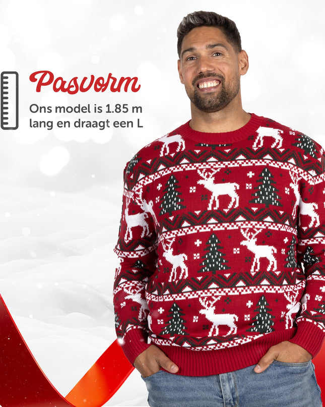 Weihnachtspullover Marius für Damen in festlichem Rot