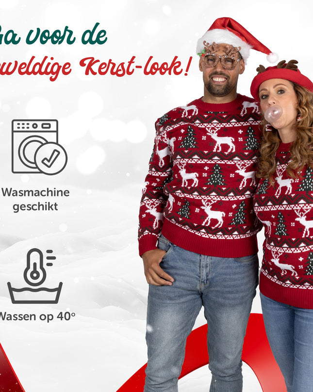 Weihnachtspullover Marius für Damen in festlichem Rot