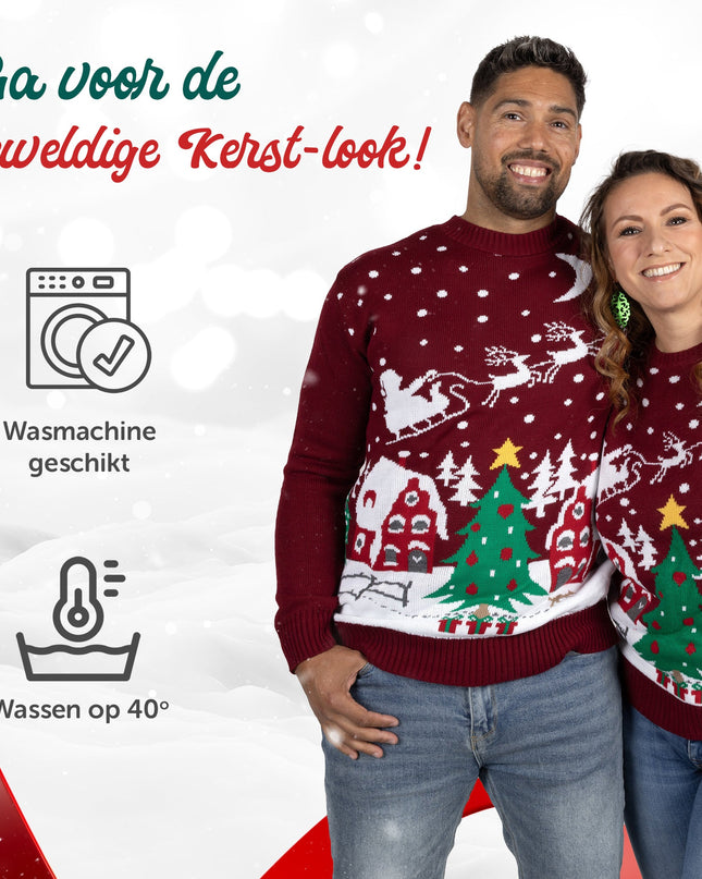 Christmas Sweater Marius for Women with Cozy Holiday Landscape