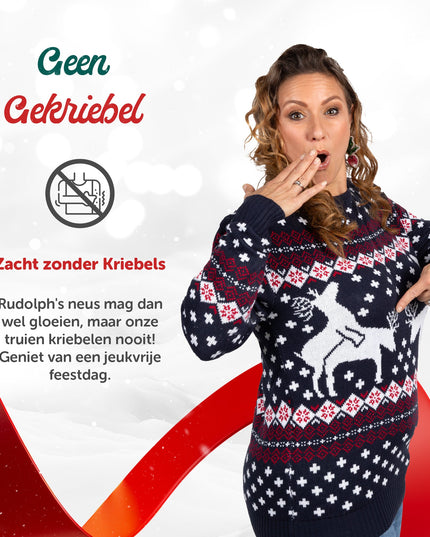 Weihnachtspullover Marius für Damen mit Rentier-Motiv