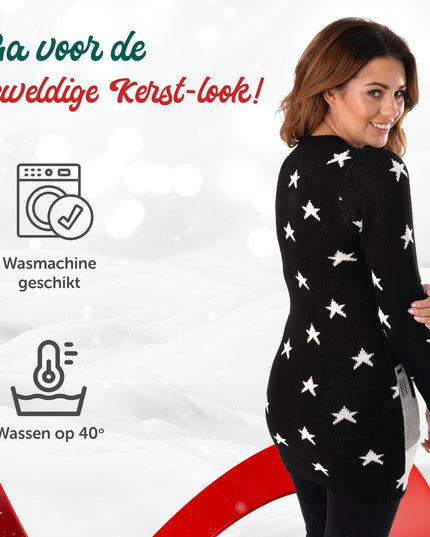 Weihnachtskleid Marius für Damen mit Weihnachtsmann-Motiv für die Nacht